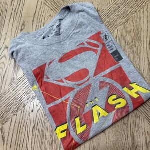 DC Comics Size Small Gray Red The Flash Superman Batman Graphic T Shirt